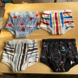 Hanna Andersson Boy Training Underwear Small 4 Pair Stripes Space Organic Cotton